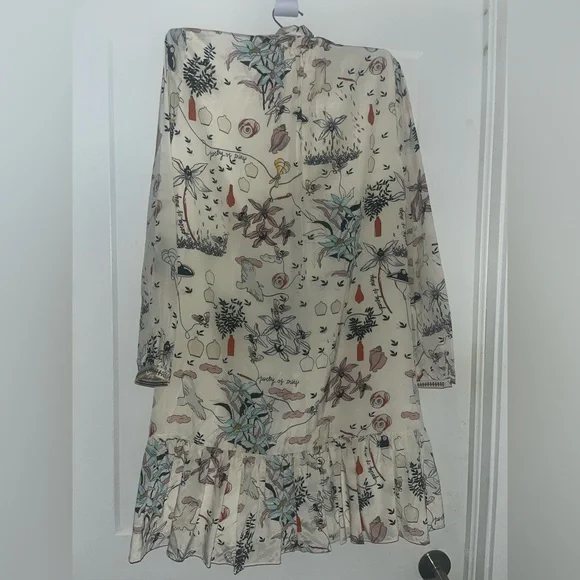 EUC Tory Burch Cora Floral Silk Shirt Dress size 2 - Picture 7 of 10